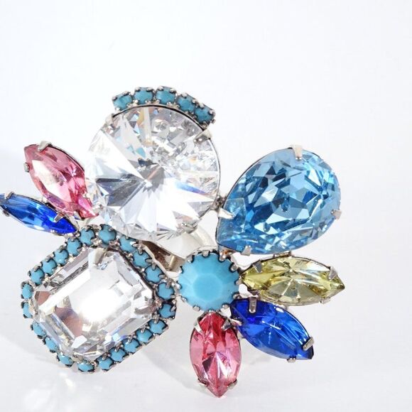 Joomi Lim Large Pretty Bijoux Ring Crystal Bead Cocktail Ring NWOT 188 Sz 7 - Picture 5 of 9